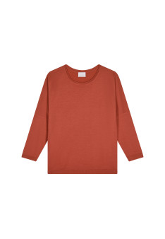 Loose fitting round neck sweater in merino wool Azel