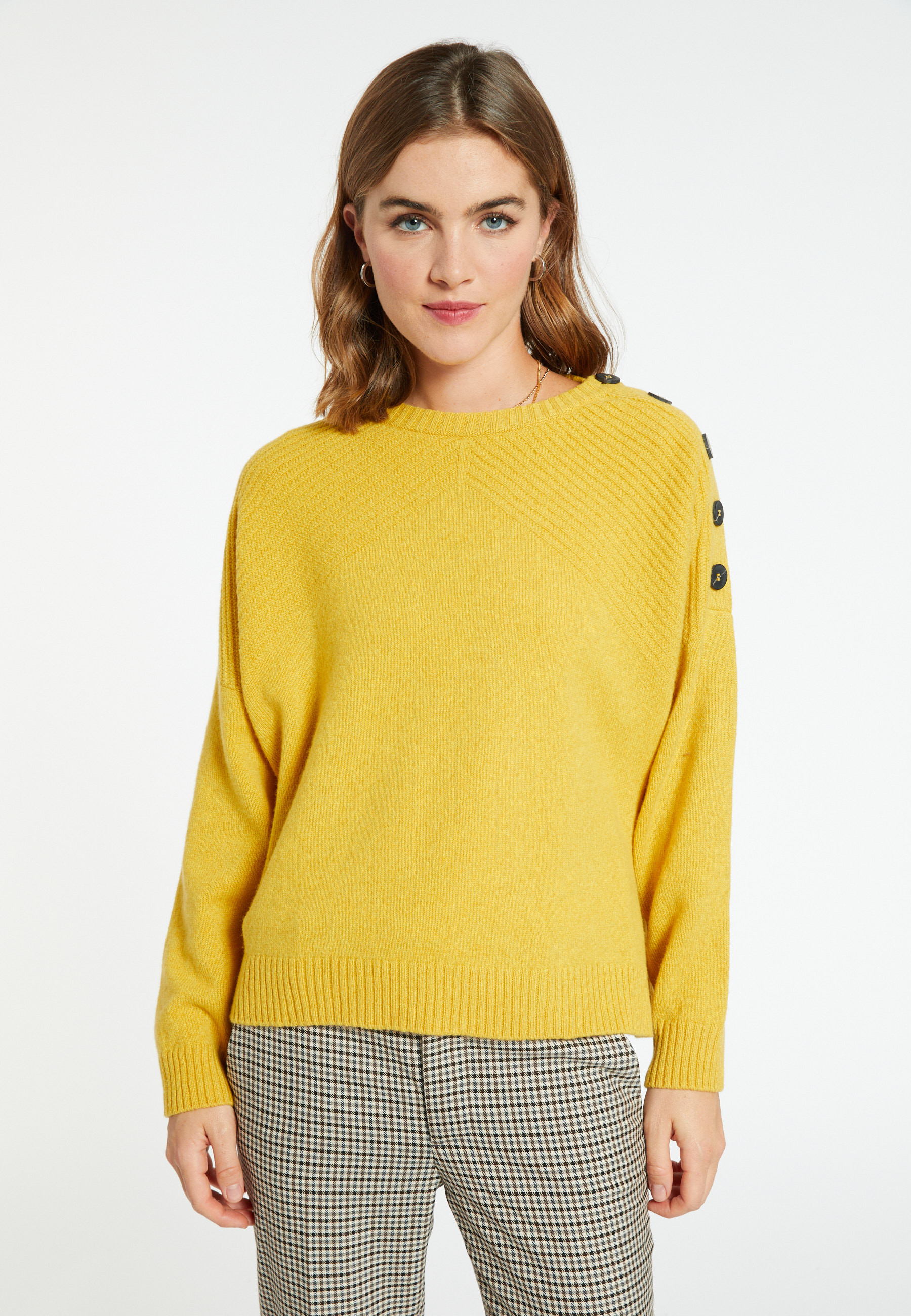 Cashmere button outlet down sweater